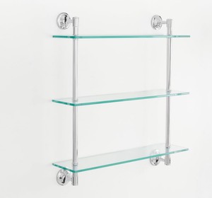 Pottery Barn Merce Triple Glass Shelf Chrome