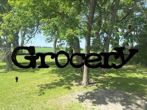 Rustic Metal Grocery Sign