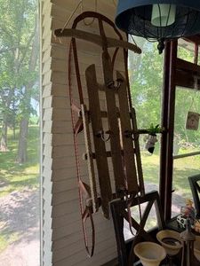 Vintage Sled Coat-Hook Wall Hanging