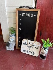 Chalkboard Menu with Jar Decor & Sign