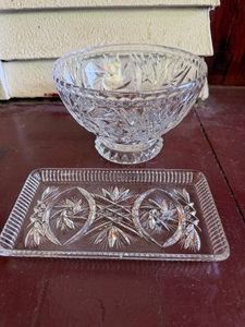 Lead Crystal Bowl & Small Tray