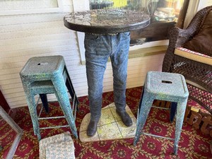 One-of-a-Kind Bar Table with (3) Stools