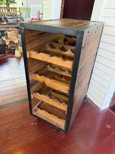 Wood & Metal Wine BottleBar Cart