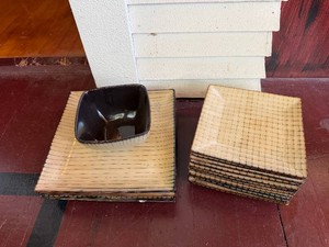 Lot of (18) Pieces Square Stoneware Dishes