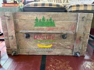 Wooden Lake Life Wall Hanging With Hooks