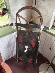 Vintage Sled Coat-Hook Wall Hanging