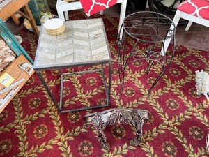 Plant Stand, Small Occasional Table, & Coasters
