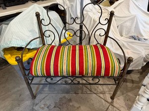 Metal Bench with Cushion