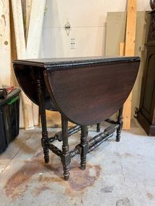 Oval Drop-Leaf Wooden Table