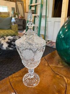 Lead Crystal Pedestal Dish with Lid