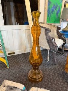 Huge Amber-Colored Glass Vase - 39 Tall