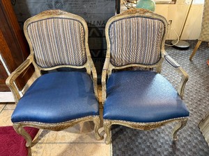 Set of (2) Upholstered Wooden Chairs