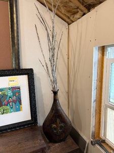 Decorative Metal Fleur-De-Lis Vase