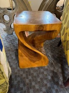 Teak Wood Twist Side Table