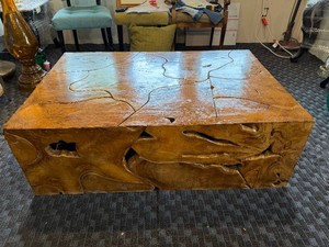 Teak Wood Slice Coffee Table