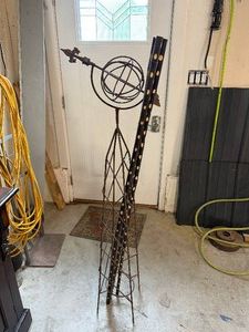 Decorative Metal Weather Vane & (3) Bamboo Decor Pieces