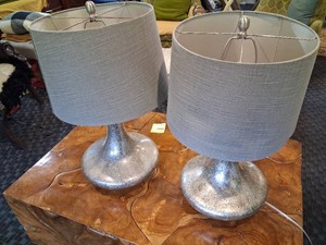 Set of (2) Large Mercury Glass Lamps