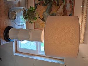 White Lamp & Gold and Glass Lantern
