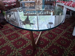 Mid-Century Modern WoodGlass Coffee Table