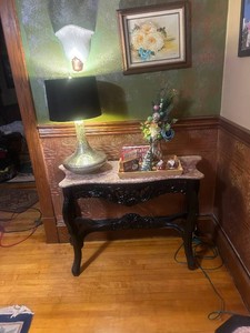 Rosewood Table with Marble Top