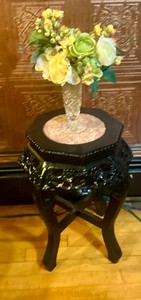 Small Rosewood Marble-Topped Table
