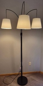 3 Light Mid Century Modern Style Adjustable Arc Floor Lamp