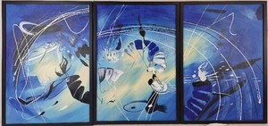 Original Shooting Stars  Abstract Orginal Paintings - set of 3
