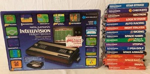 Vintage Mattel Intellivision Master Component Video Game Console and 16 Games in Original Boxes