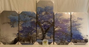 NEW Kreative Arts 5 Panel Blue Tree of Life Canvas Artwork
