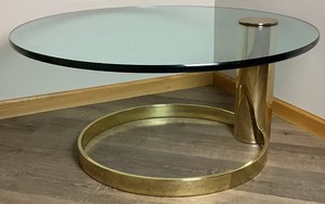 Brass and Glass Infinity Coffee Table