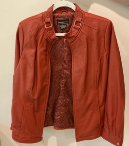 Bradley Burnt Orange Leather Womens coat, by bradley bayou clothes&nbsp
