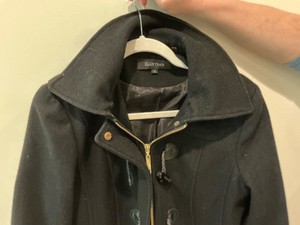 Ellen Tracy womens black coat button up clothes&nbsp