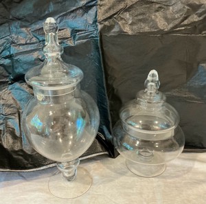 Glass covered candy dishes