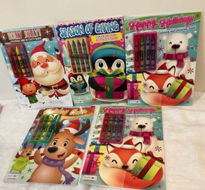 Group of 5 coloring books newold stock childrens Christmas toy