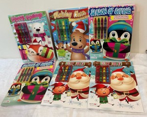 Group of 6 coloring books oldnew stock childrens Christmas toy