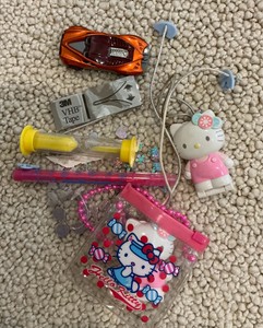 Hello kitty toys and car, misc