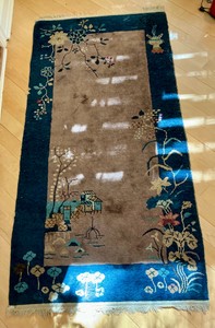 Antique Chinese Peking rug, flowers