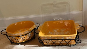 2 piece temptations pottery casserole set