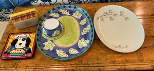 Cheese and cracker serving platters