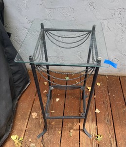 Iron patio Table Glass Top