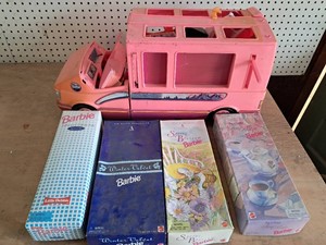 Barbie Lot NIB & Barbie Motor Home Lot  13 Items