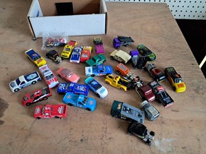 Box of Matchbox Nascar & Other CarsTrucks