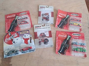 Coca Cola Match box Cars & 2 Case IH Tractors