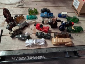 Toy Car Decanter Lot Filled with Avon Wild Country After Shave  Mostly Full