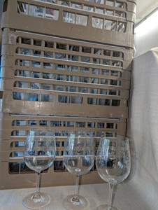 3 Crates Vintage Lucca Red Wine Crystal Glasses, 48