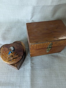 Vintage wooden box set, Mille Lacs Trading Post