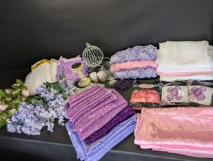 Huge PinkPurple Event Decoration Fabric Lot