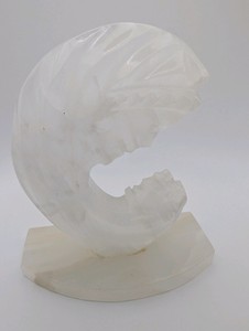 Vintage hand-carved quartz sculpture, Madonna and child