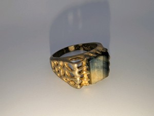 Vintage Mens Tiger eye nugget style ring, size 11.5