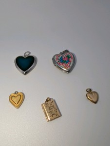 Vintage Locket Necklace Pendant Lot of 5  Mood, Gold filled